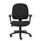 Boss Black Fabric Task Chair W/Adjustable Arms, Black (B495-BK)