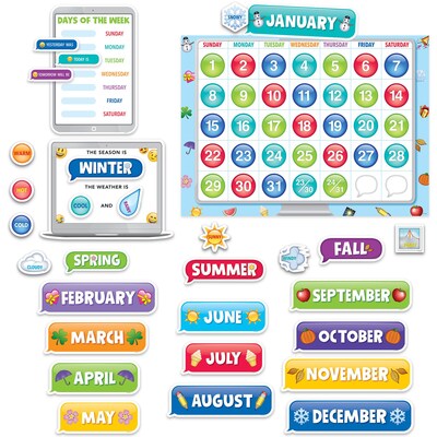 Creative Teaching Press Emoji Fun Calendar Set Bulletin Board, 48/Set (CTP2649)