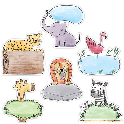 Creative Teaching Press 6 Designer Cut-Outs, Safari Friends (CTP3278)