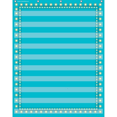 Teacher Created Resources 10 Pocket Pocket Chart, Light Blue Marquee (TCR20778)