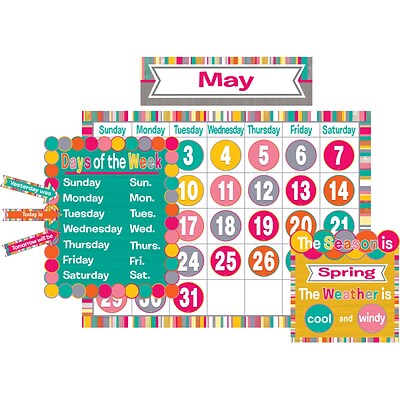 Teacher Created Resources Tropical Punch Calendar Bulletin Board, 84/Set (TCR2685)