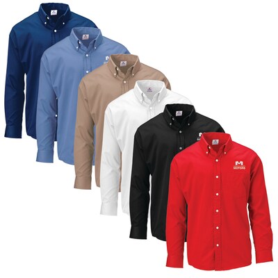 Custom Embroidered Mens Long Sleeve Twill Dress Shirt