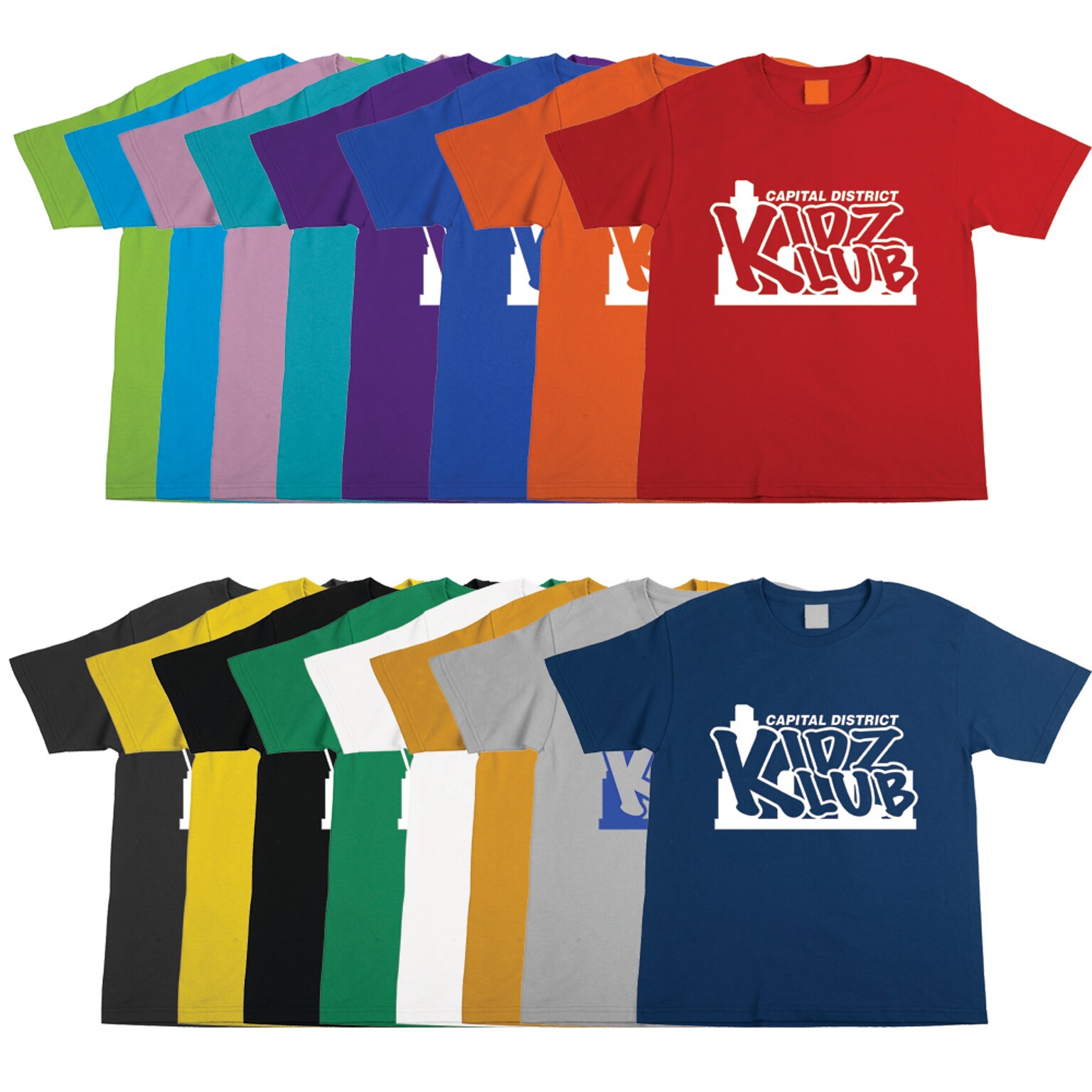 Custom Screen Printed Youth T-Shirt Colors