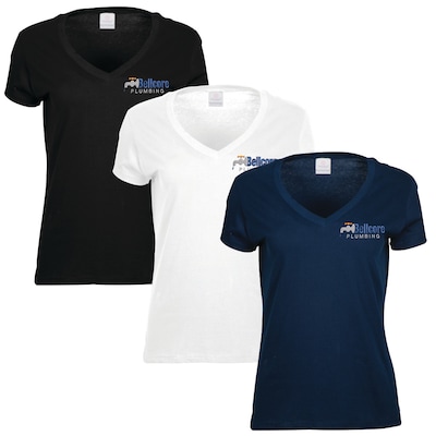 Custom Embroidered Ladies V-Neck T-Shirt