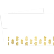 Great Papers! Golden Foil Pineapple Matte Personal Thank You Notecards, White/Gold, 50/Pack (2019079