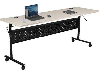 MooreCo Essentials Economy Flipper Training Room Table, 24 x 72, Gray Elm (91184)