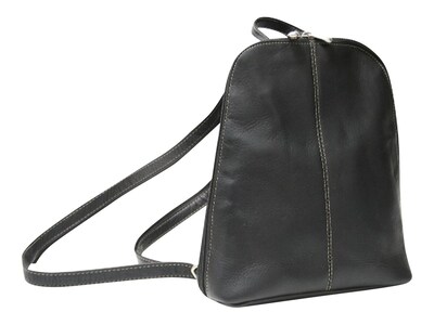 Royce Leather Vaquetta Zip-Around Sling Backpack, Solid, Black (VLZSLBP-BLK)