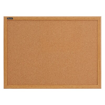 Quartet Cork Bulletin Board, Oak Frame, 23 x 17 (85212B)