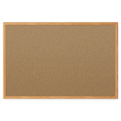 Quartet Cork Bulletin Board, Oak Frame, 4 x 3 (85352)