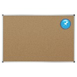 Quartet Cork Bulletin Board, Aluminum Frame, 2 x 1.5 (85345)
