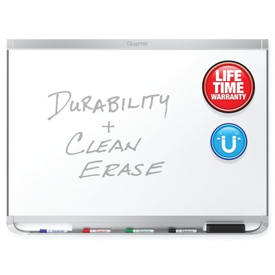 Quartet Prestige 2 DuraMax Porcelain Dry-Erase Whiteboard, Aluminum Frame, 6' x 4' (P557AP2)