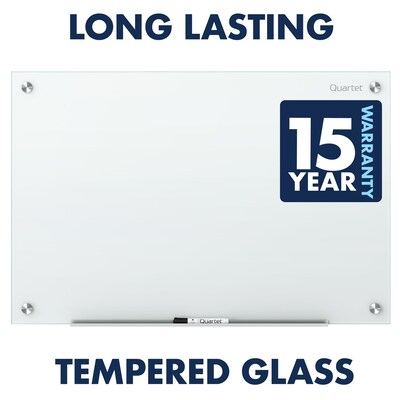 Quartet Infinity Magnetic Glass Dry-Erase Whiteboard, White, 6' x 4' (G7248W)