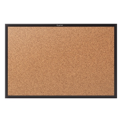 Quartet Classic Cork Bulletin Board, Black Frame, 2W x 1.5H (2301B)