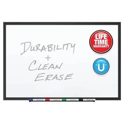 Quartet Premium DuraMax Porcelain Dry-Erase Whiteboard, Aluminum Frame, 5' x 3' (2545B)