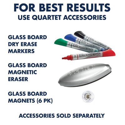 Quartet Infinity Magnetic Glass Calendar Dry-Erase Whiteboard, 3' x 2' (GC3624F)