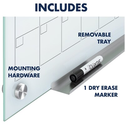 Quartet Infinity Magnetic Glass Calendar Dry-Erase Whiteboard, 3' x 2' (GC3624F)