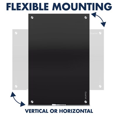 Quartet Infinity Magnetic Glass Dry-Erase Whiteboard, Black, 6' x 4' (G7248B)