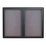 Quartet Fabric Enclosed Bulletin Board, Graphite Frame, 3H x 4W (2364L)
