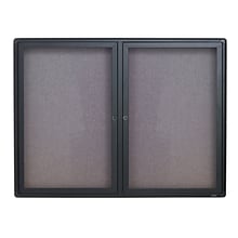 Quartet Fabric Enclosed Bulletin Board, Graphite Frame, 3H x 4W (2364L)