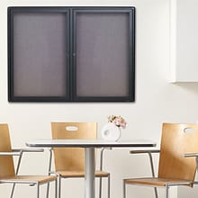 Quartet Fabric Enclosed Bulletin Board, Graphite Frame, 3H x 4W (2364L)