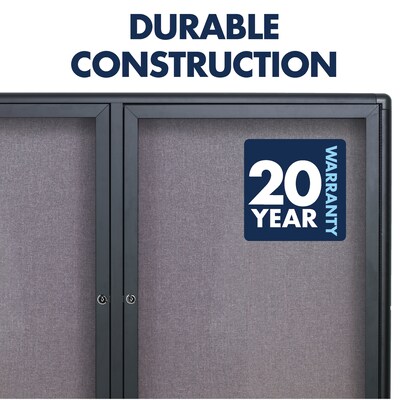 Quartet Fabric Enclosed Bulletin Board, Graphite Frame, 3'H x 4'W (2364L)