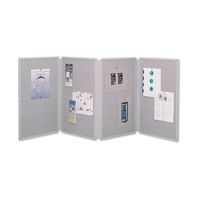 Quartet Tabletop Fabric Display, 6 x 2.5, Gray (773630)