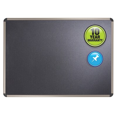 Quartet Prestige Foam Bulletin Board, Euro Titanium Frame, 6 x 4 (B367T)
