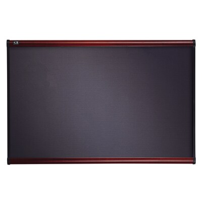 Quartet Prestige Plus Diamond Mesh Fabric Bulletin Board, Mahogany Frame, 2H x 3W (B443M)