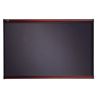 Quartet Prestige Diamond Mesh Fabric Bulletin Board, Mahogany Frame, 3H x 4W (QTB444M)