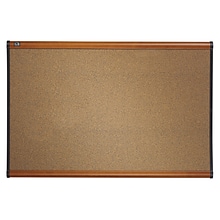 Quartet Prestige Cork Bulletin Board, Cherry Frame, 2H x 3W (B243LC)