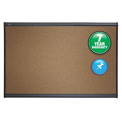 Quartet Prestige Cork Bulletin Board, Graphite Frame, 3H x 4W (QTB244G)