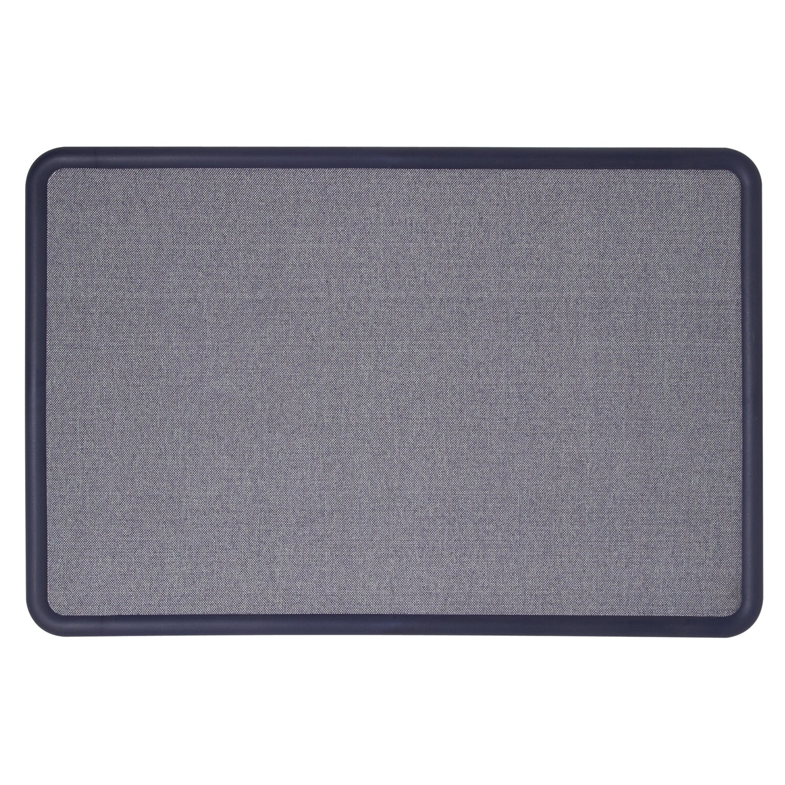 Quartet Contour Fabric Bulletin Board, Navy Frame, 3H x 4W (7694BE)