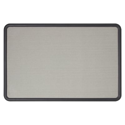 Quartet Contour Fabric Bulletin Board, Black Frame, 3H x 4W (7694G)