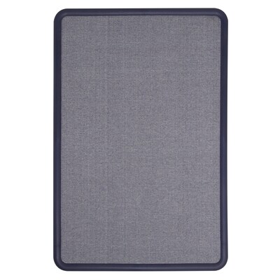 Quartet Contour Fabric Bulletin Board, Navy Frame, 3'H x 4'W (7694BE)