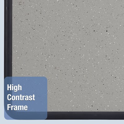 Quartet Contour Granite Bulletin Board, Black Frame, 3'H x 4'W (699375)