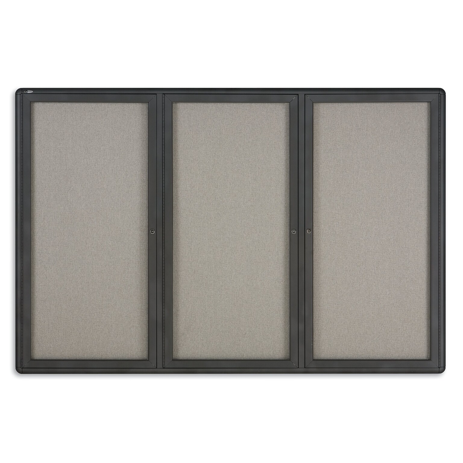 Quartet Radius Fabric Enclosed Bulletin Board, Graphite Frame, 4H x 6W (2367L)