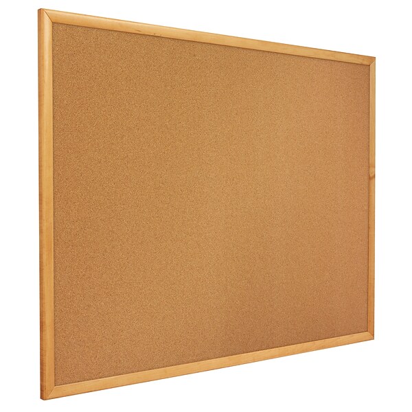 Quartet Classic Cork Bulletin Board, Oak Frame, 3H x 5W (305)