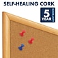 Quartet Classic Cork Bulletin Board, Oak Frame, 3'H x 5'W (305)