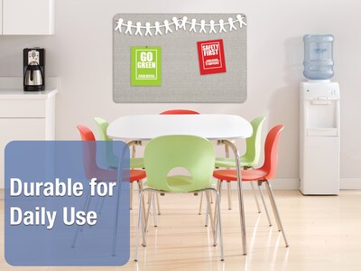 Quartet Oval Office Fabric Bulletin Board, Frameless, 3'H x 4'W (7684G)