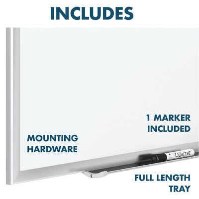 Quartet Premium DuraMax Porcelain Dry-Erase Whiteboard, Aluminum Frame, 6' x 4' (2547)