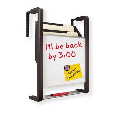 Quartet® Hanging File Pocket with 3 Pockets and Magnetic Whiteboard, Black (OFD/76-760260)