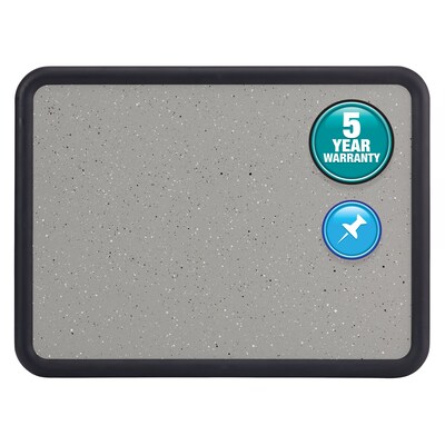 Quartet Contour Granite Bulletin Board, Black Frame, 2H x 3W (699370)