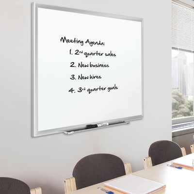 Quartet Premium DuraMax Porcelain Dry-Erase Whiteboard, Aluminum Frame, 5' x 3' (2545)