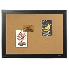 Quartet Cork Bulletin Board, Black Frame, 23 x 17 (79281)