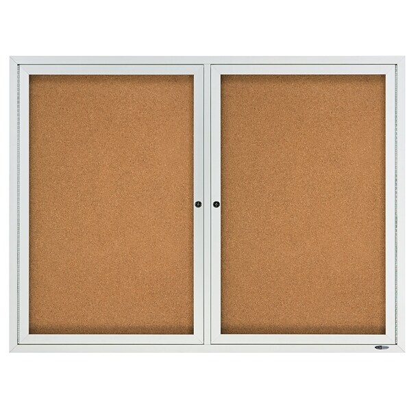 Quartet Cork Enclosed Board, Aluminum Frame, 3H x 4W (2364)