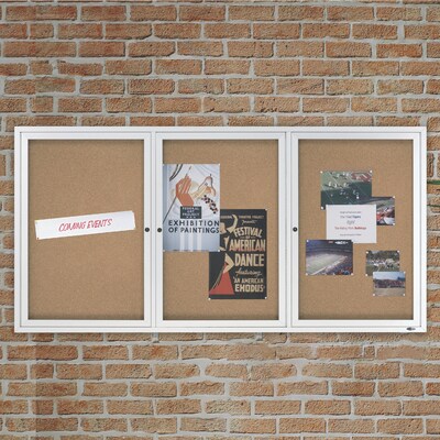 Quartet Cork Enclosed Bulletin Board, Aluminum Frame, 3H x 6W (2366)