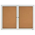 Quartet Cork Enclosed Bulletin Board, Aluminum Frame, 4H x 6W (2367)