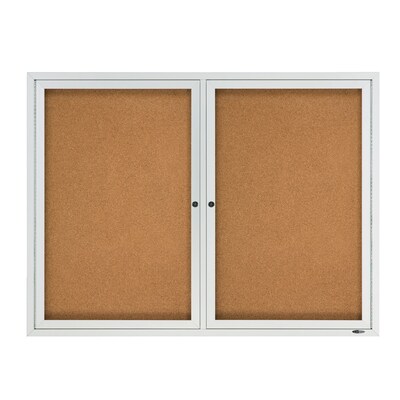 Quartet Cork Enclosed Board, Aluminum Frame, 3'H x 4'W (2364)