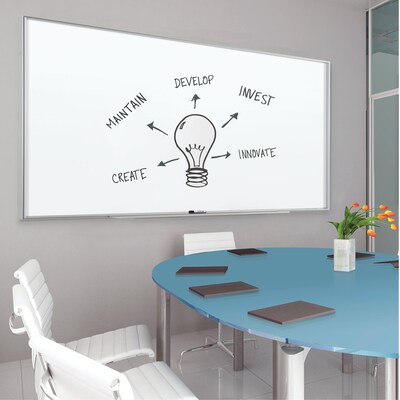 Quartet Fusion Nano-Clean Magnetic Dry-Erase Whiteboard, Anodized Aluminum Frame, 4' x 6' (NA7248F)