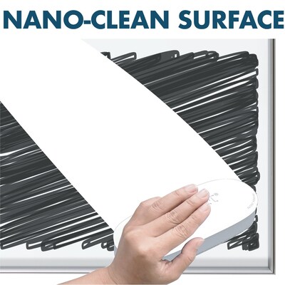 Quartet Fusion Nano-Clean Magnetic Dry-Erase Whiteboard, Anodized Aluminum Frame, 4 x 6 (NA7248F)